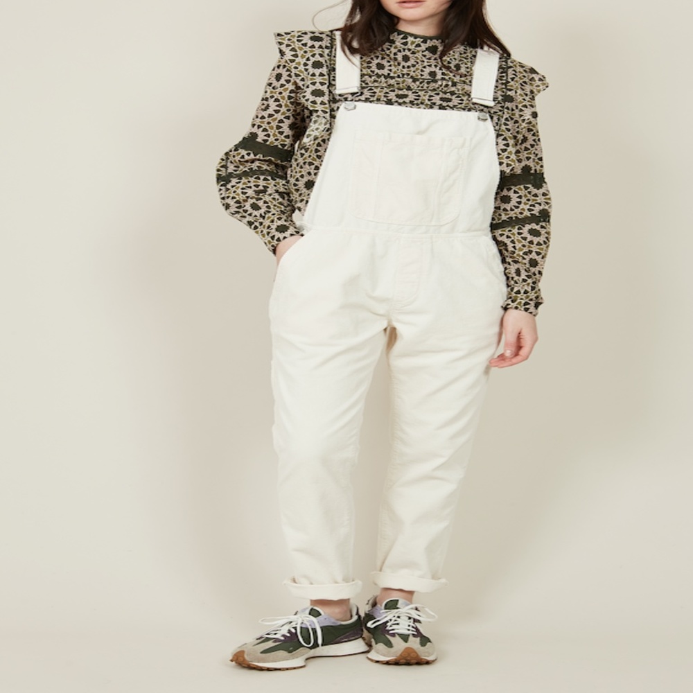 Hartford Pandol white linen overalls Size 1